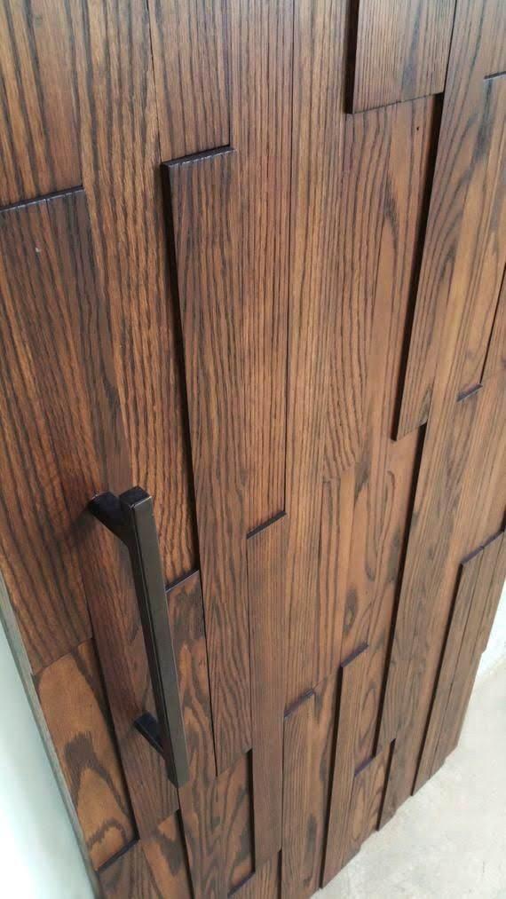 Porte Texturée 3D et Chêne Foncé