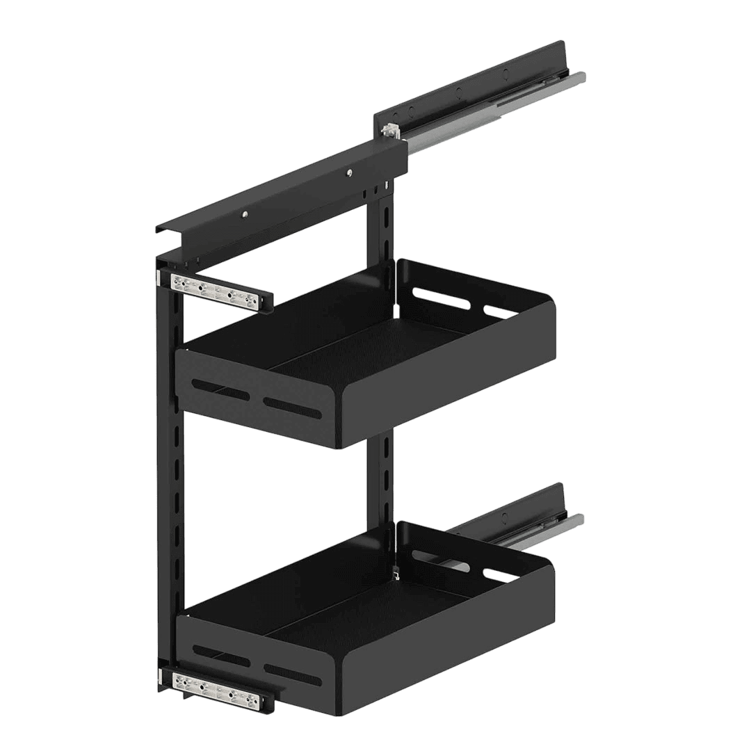 Étagères de rangement coulissantes de gauche