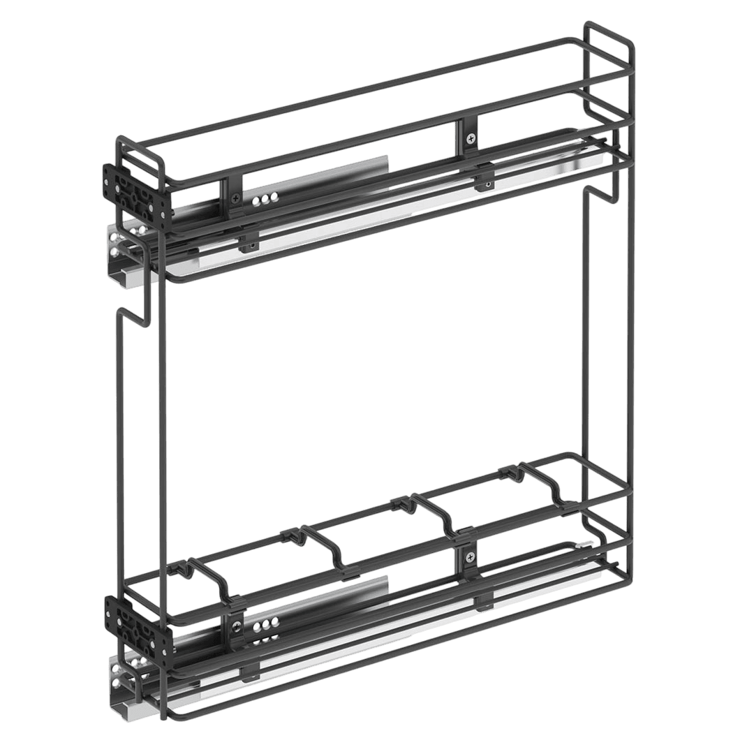 Porte-bouteille coulissante 150 mm à fond fil, Gauche et droite 