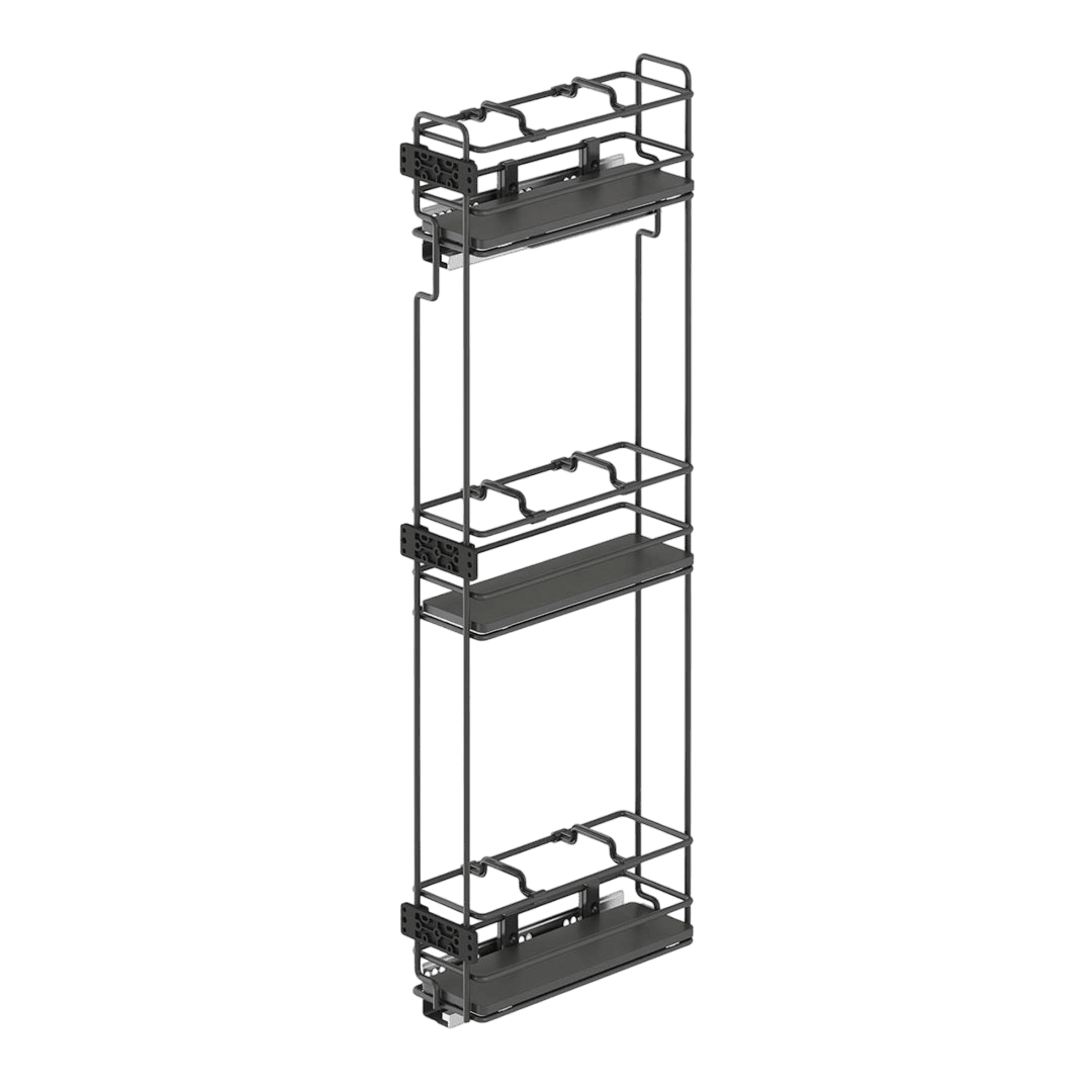 Porte-bouteille coulissante mini 150 mm à fond bois, Gauche et droite 