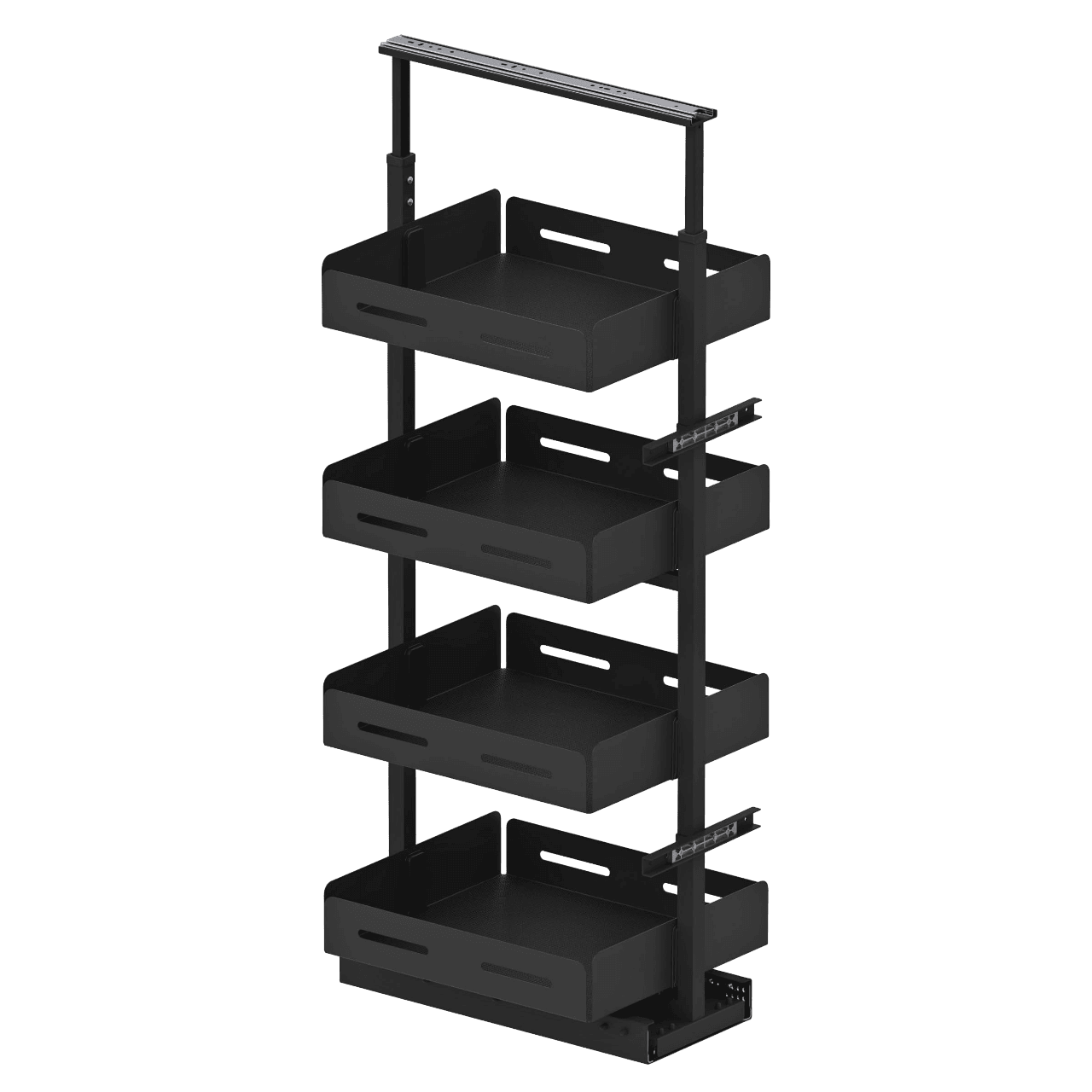 Ensemble Garde-manger Coulissant à frein - 4 Paniers, Boîte Unique