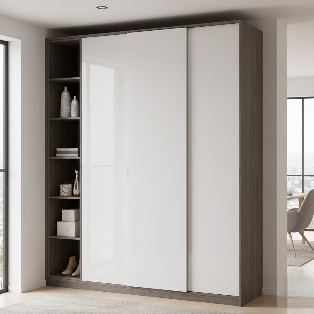 Placard XXL Gris-Brun Mat